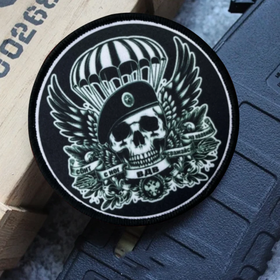 Parche estampado táctico de la Fuerza Aerotransportada, parches de gancho y bucle, insignia de moral militar, emblema, brazalete, ropa, pegatinas para mochila - imagen 2