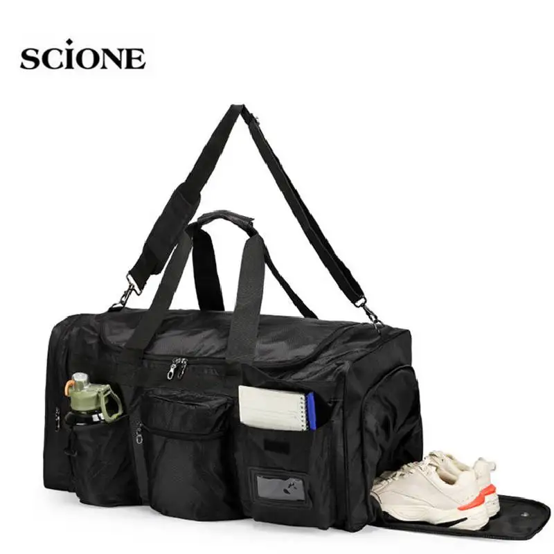 Bolsa de viaje al aire libre para Fitness con bolsillo para zapatos, bolso de gimnasio para hombre, bandolera de hombro multifunción, bolsas deportivas de viaje informales XA47WA - imagen 2