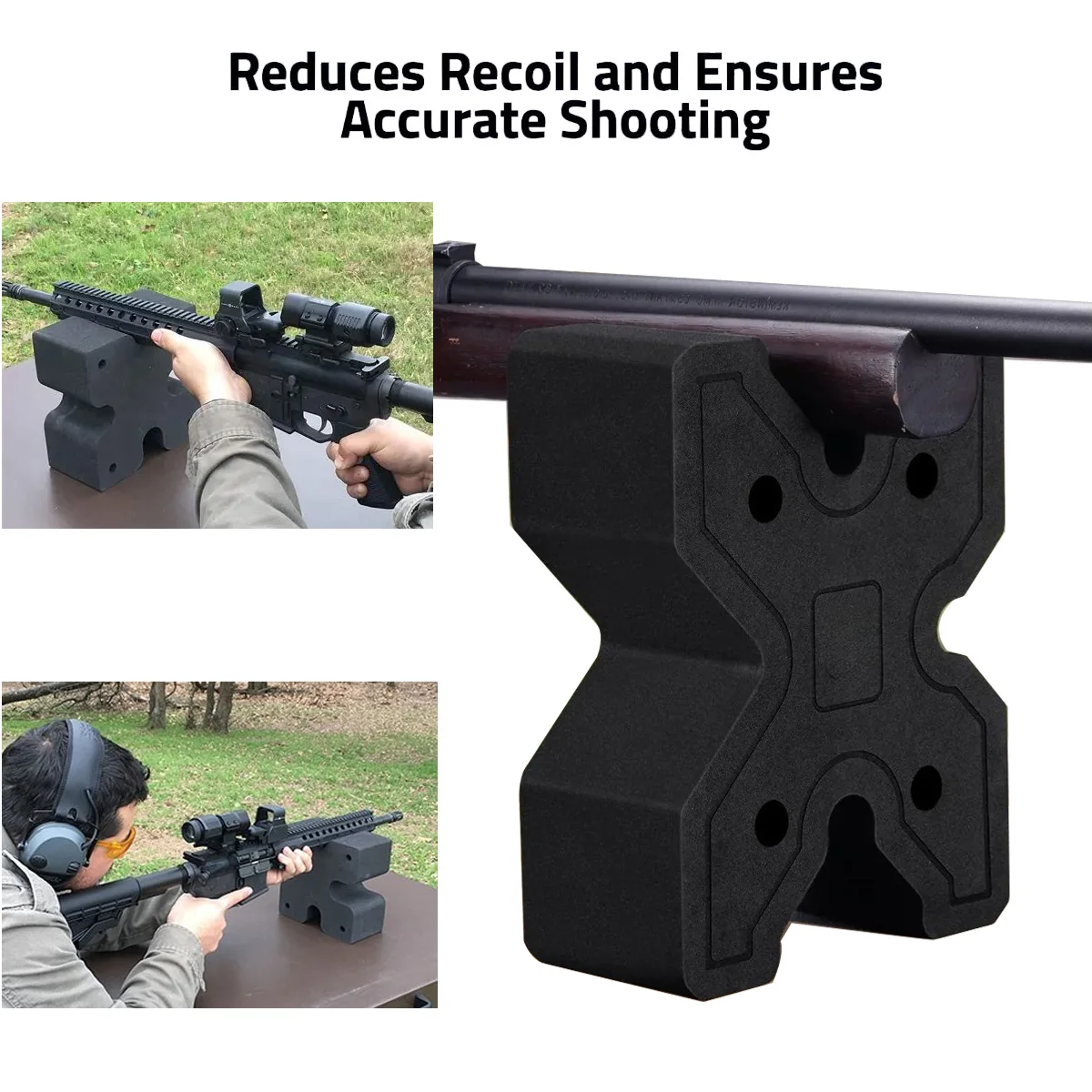 Tactical Rifle Shooting Bench Rest X-Block EVA Foam Recoil Pad Adapter Mount Stand for Outdoor Hunting & Target Practice - imagen 4