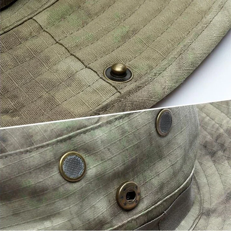 Gorra táctica de camuflaje para hombre, sombrero Boonie, gorras de EE. UU., gorra de cubo para el sol para deportes al aire libre, pesca, senderismo, caza, accesorios - imagen 3