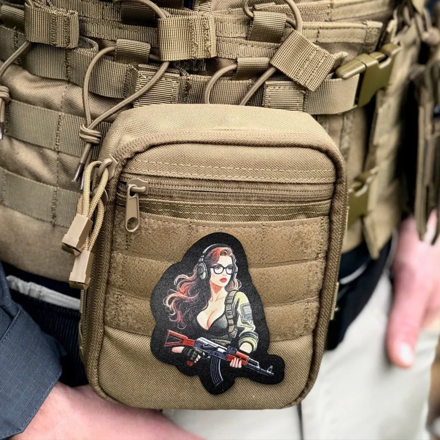 Parche táctico "Diosa del Anime", parches de gancho y bucle, brazalete, insignia de moral militar, mochila Chevron, pegatinas para chaleco - imagen 3