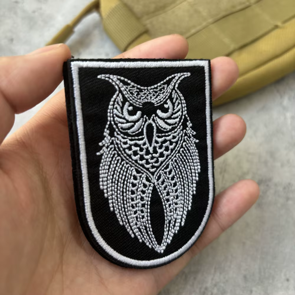Parche táctico moral búho – Chevron bordado con velcro para mochila - imagen 5
