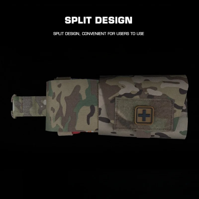 Pequeño botiquín de primeros auxilios de camuflaje ligero y rápido V2 MOLLE Kit de expansión de equipo de desmontaje rápido y mango de extracción rápida - imagen 4