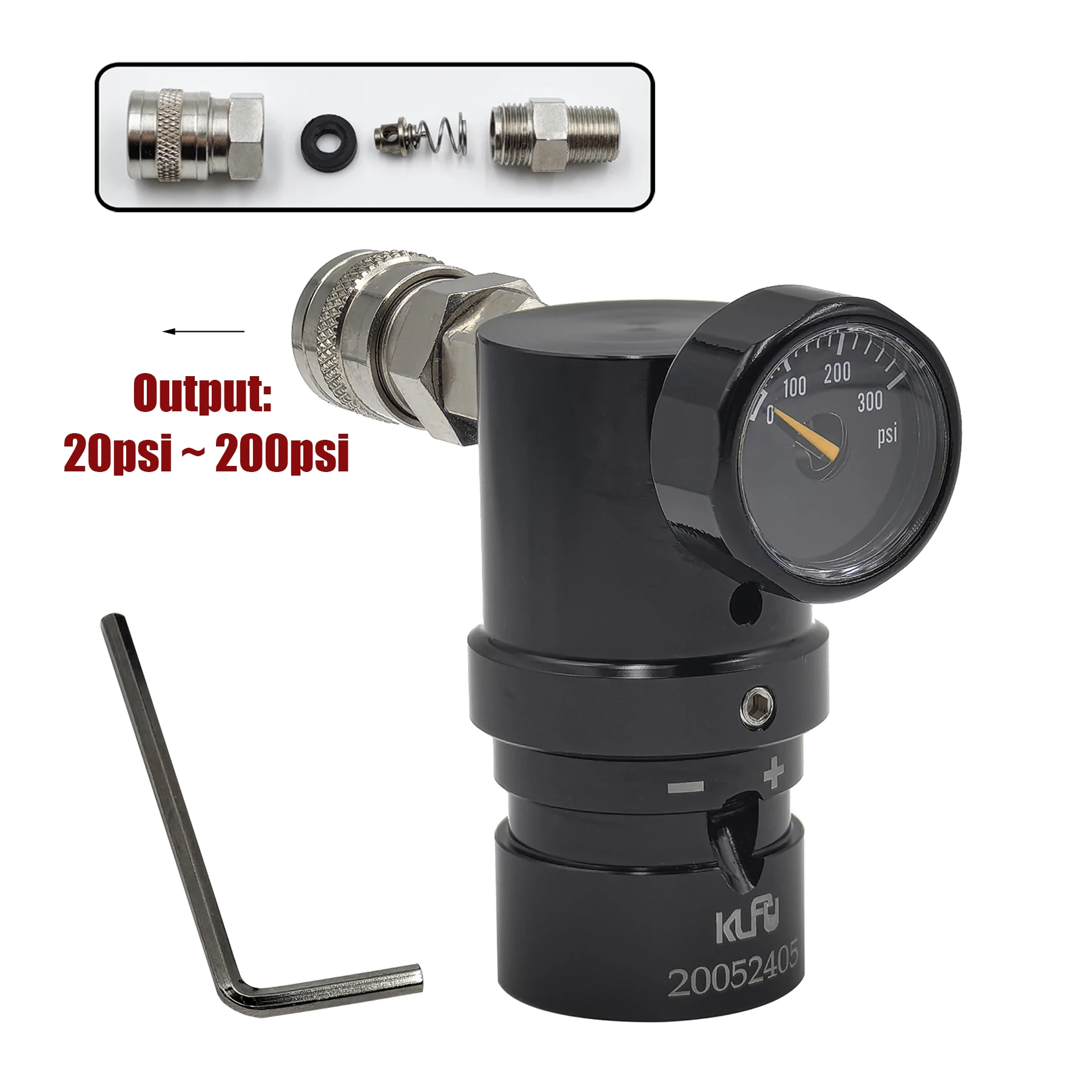 Microregulador MR Gen 2 HPA de baja presión ajustable con manómetro de 300psi US 2202 Foster aleación de cobre y acero inoxidable