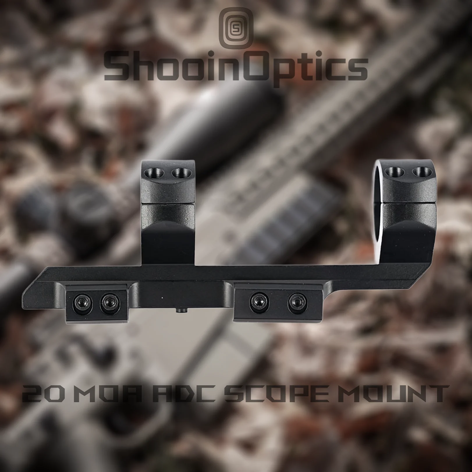 Shooin Optics 20 MOA Soporte en carril Picatinny con compensación directa en voladizo de 30 mm en ángulo - imagen 3