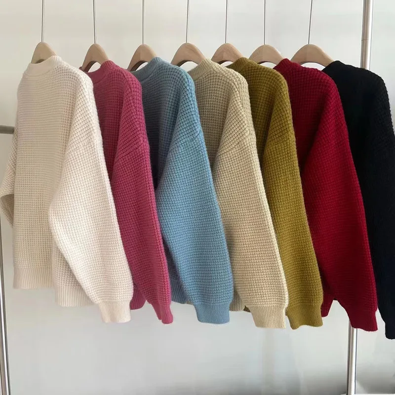 Cárdigans de punto para mujer, suéter de manga larga, Tops femeninos, prendas de punto informales, chaqueta básica suelta, Otoño e Invierno - imagen 4