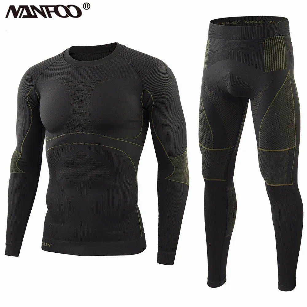 Nueva ropa interior deportiva sin costuras para hombres, suave, transpirable, ajustada, adelgazante, térmica, conjunto de ropa interior, gimnasio, Yoga, esquí, debajo de la camisa