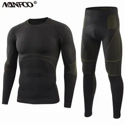 Conjunto ropa interior deportiva térmica sin costuras hombre gimnasio
