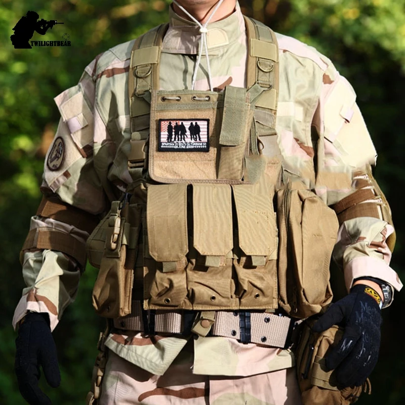 Chaleco táctico RRV Molle para exteriores, chaleco de combate de nailon de alta calidad, chaleco protector para Airsort, equipo de policía, A5FJ12