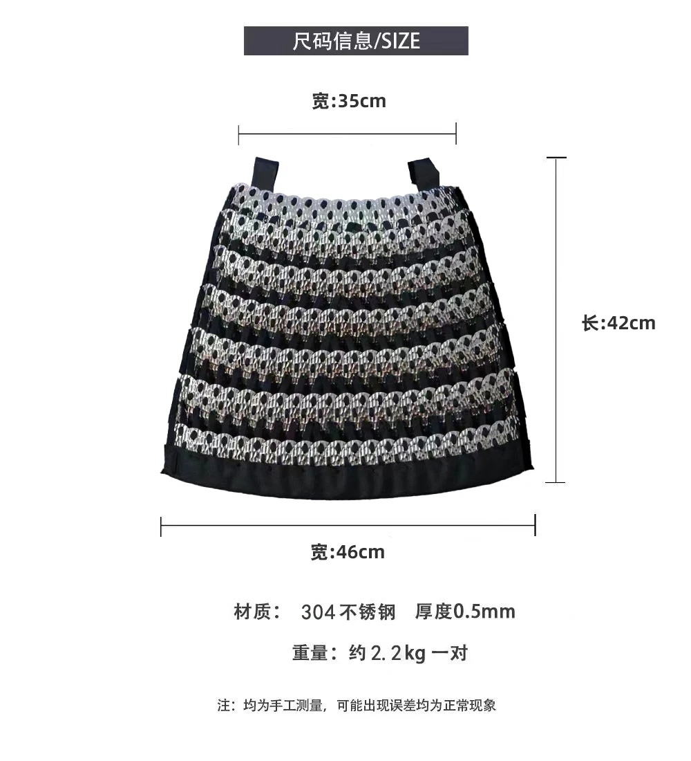 Accesorios de accesorios de cine y televisión para exteriores, armadura con patrón de martillo táctico, acero inoxidable 304, dorado, plateado, negro, tres colores - imagen 3