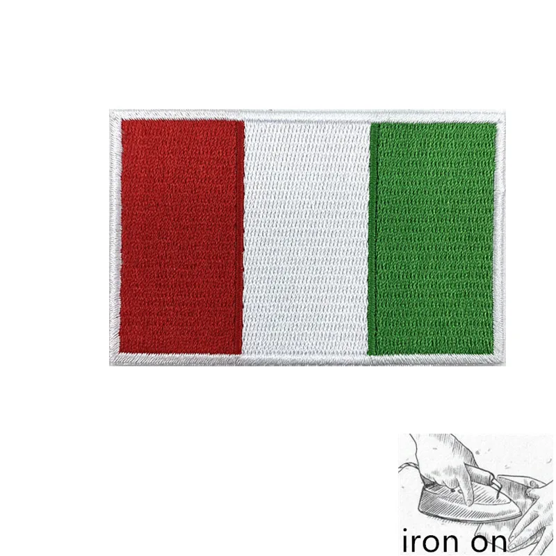 Parche bordado de la bandera italiana, banda con gancho y lazo para planchar, insignia de tela, Moral militar, 1 unidad - imagen 3