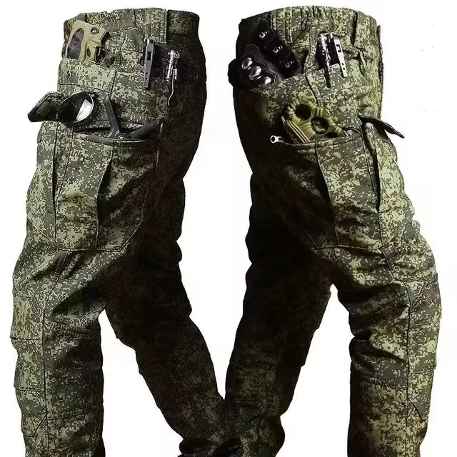 Pantalones tácticos de invierno para hombre, pantalones Cargo de concha suave, entrenamiento al aire libre, pantalones de combate impermeables a prueba de viento con múltiples bolsillos, S-4XL - imagen 5