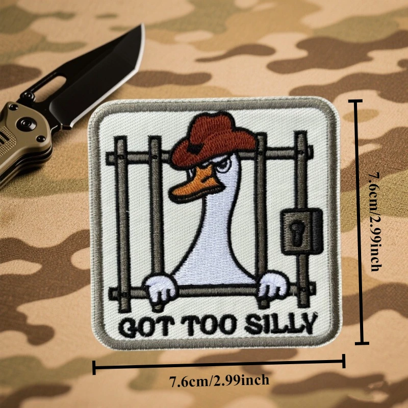 Parche bordado militar "divertido vaquero ganso", gancho, bucle, insignia de moral de Animal táctico, parches para ropa, mochila, pegatina, brazalete - imagen 3