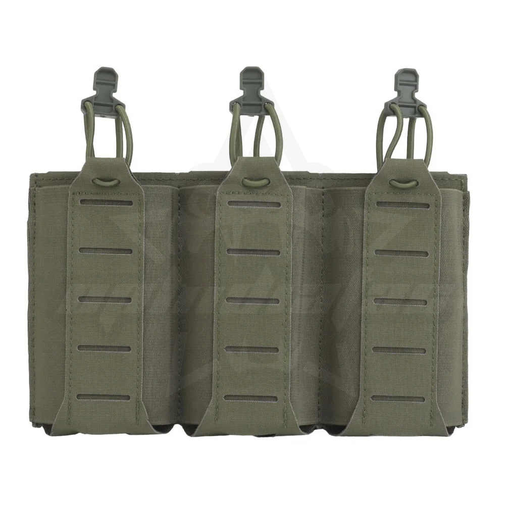 Una bolsa verde con tres compartimentos