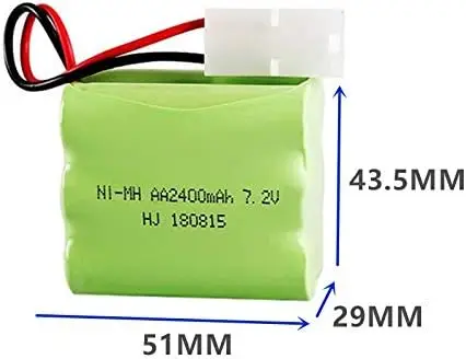 Batería recargable Ni-MH AA de alta capacidad con enchufe de KET-2P, 7,2 V, 2400mAh, para camión RC más popular, barco RC, tanque RC, Dron - imagen 2