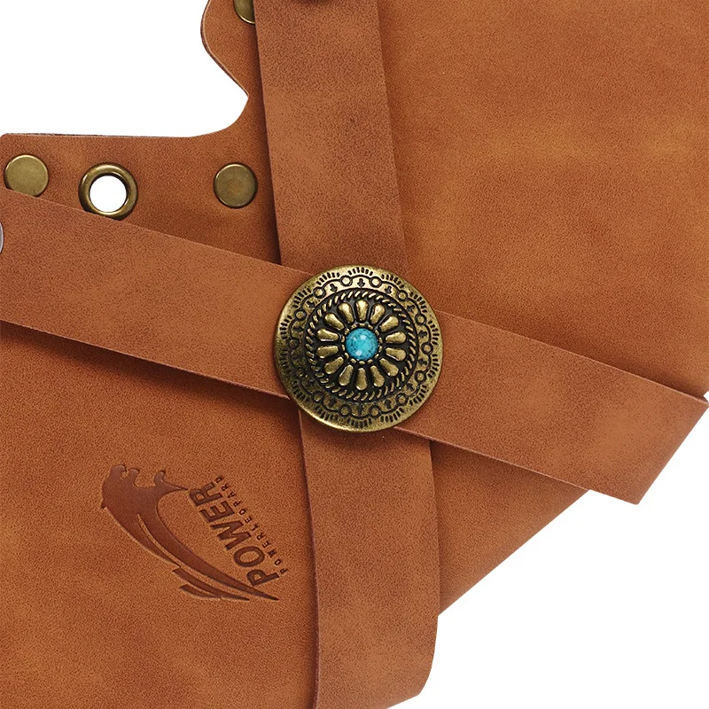 Carmín de tiro con flechas colgadas en la cintura, bolsa de transporte multifuncional con bolsillos, lazo de cuero - imagen 5