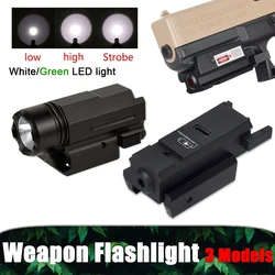 Linterna táctica LED blanca/verde – Montaje rápido raíl 20mm Airsoft