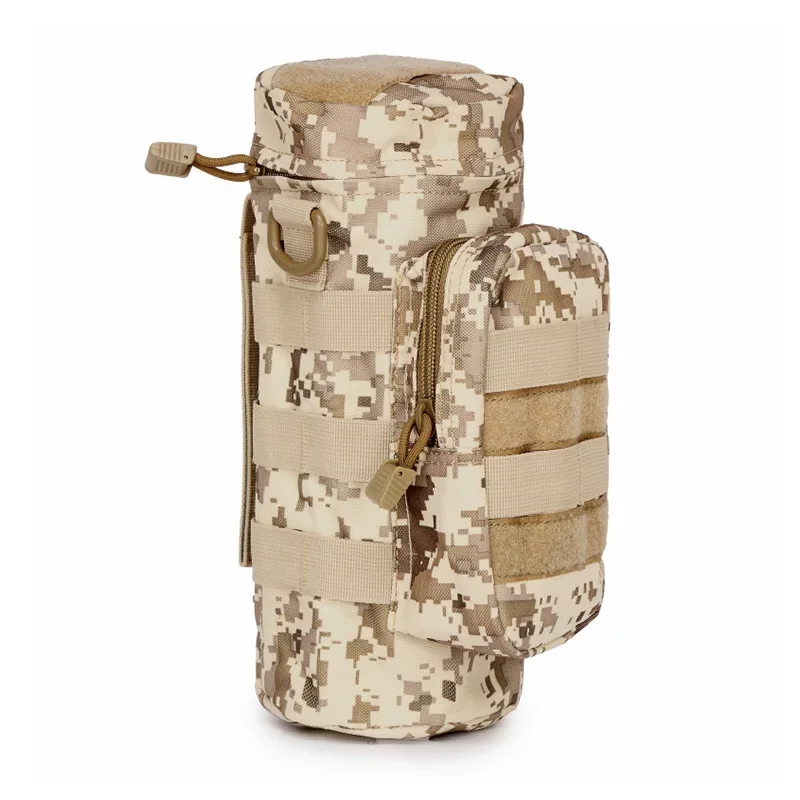 Bolsa para botella de agua para acampar al aire libre, bolsa para hervidor Molle, soporte para viaje, senderismo, soporte para botella de agua con cordón, bolsa para escalar y senderismo - imagen 5