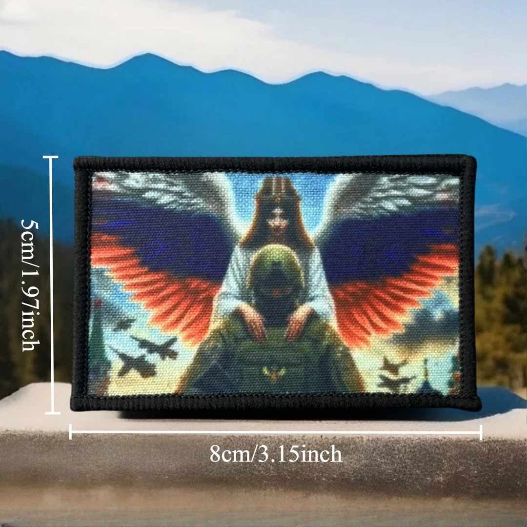 Insignia de moral de Ángel táctico de soldados rusos, parches de gancho y bucle impresos para ropa, brazalete del ejército militar, pegatina para mochila - imagen 2