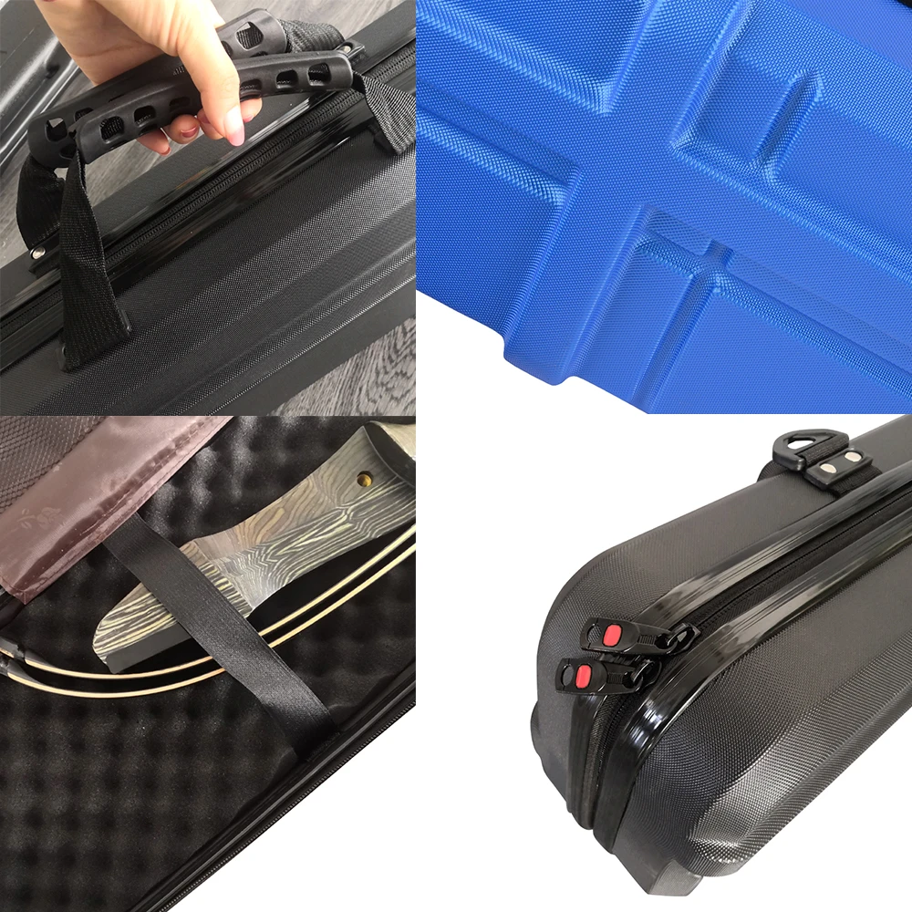 ABS Takedown arco recurvo estuche rígido bolso de mano 70/80/90cm mochila de un solo hombro fácil de llevar tiro con arco caza bolsillos al aire libre - imagen 5