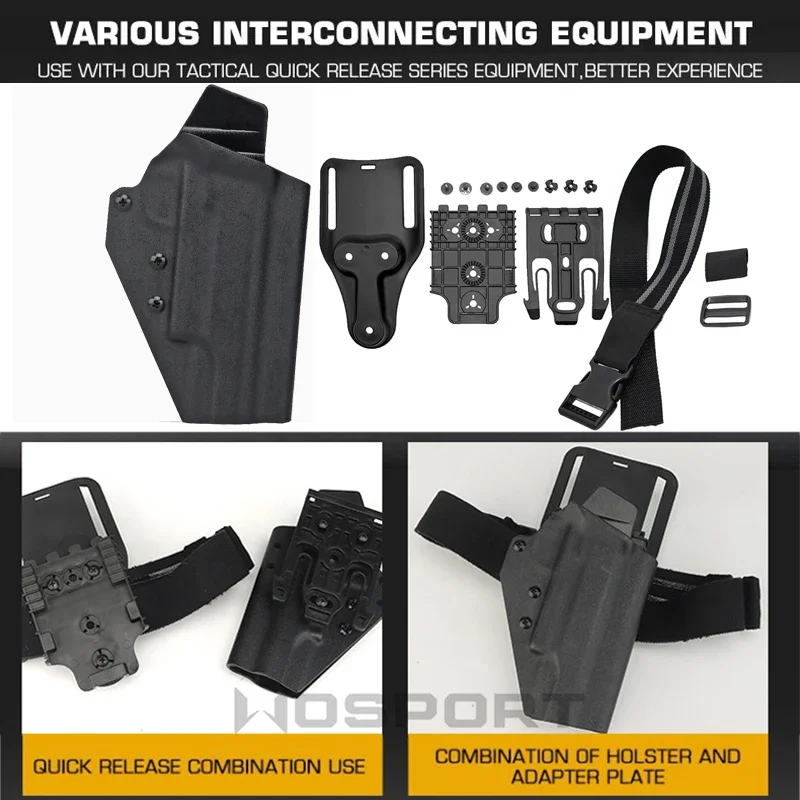 Funda ligera para pistola Kydex 1911, para Colt 1911, funda táctica para pistola, cinturón de mano derecha, funda de transporte, accesorios de caza - imagen 5