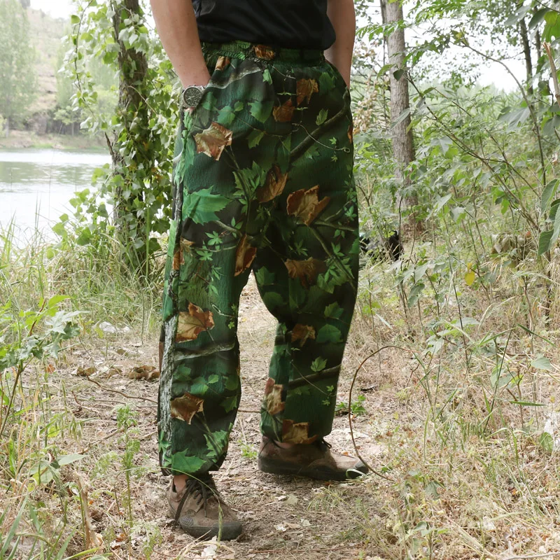 Pantalones largos de camuflaje biónico de verano para hombre, pantalones largos informales de talla grande para caza y pesca, pantalones de jungla transpirables de poliéster - imagen 5