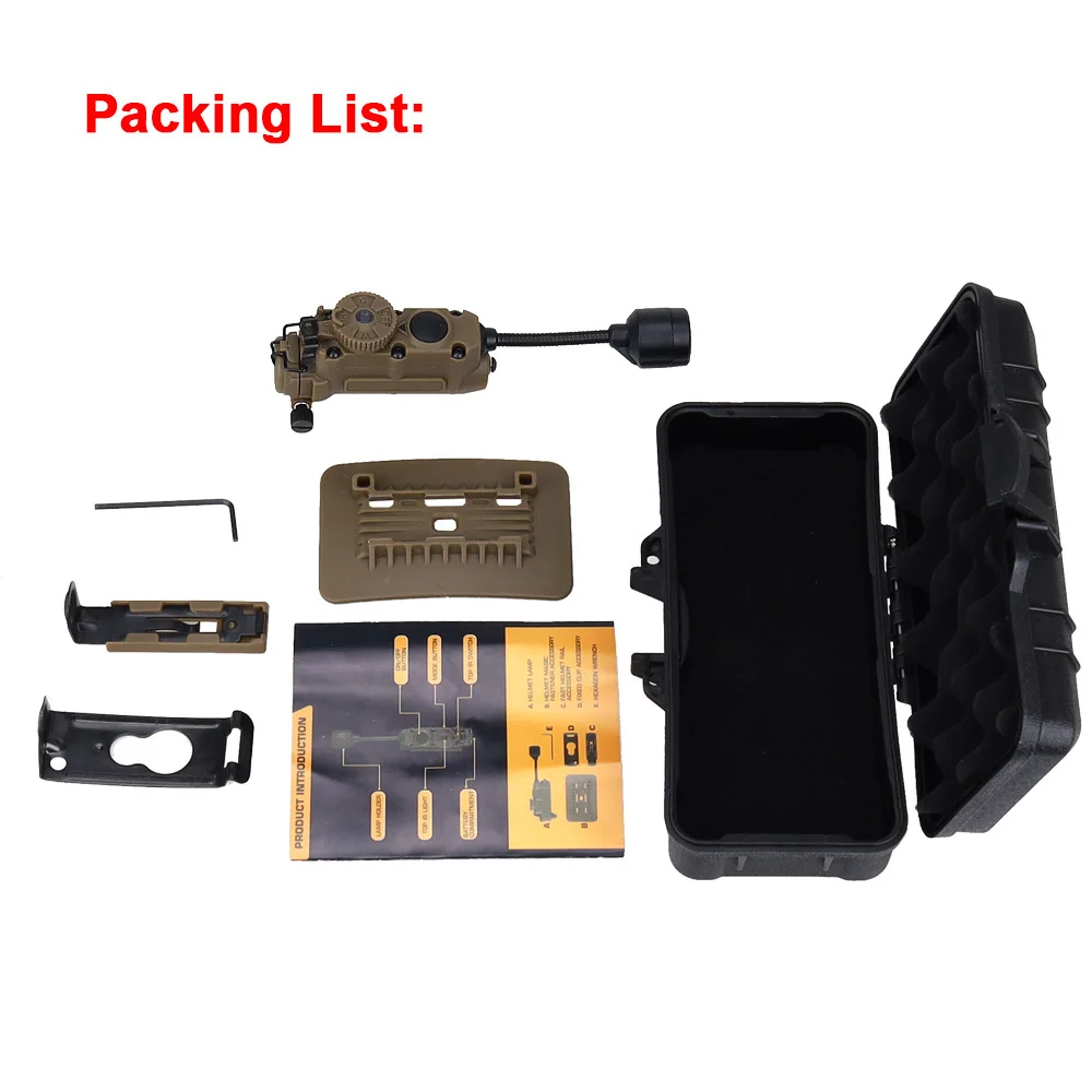 Lámpara táctica para casco, linterna para cabeza, luz IR roja, verde, azul y blanca, luz LED estroboscópica IFF, linterna para caza al aire libre, equipo Airsoft - imagen 5