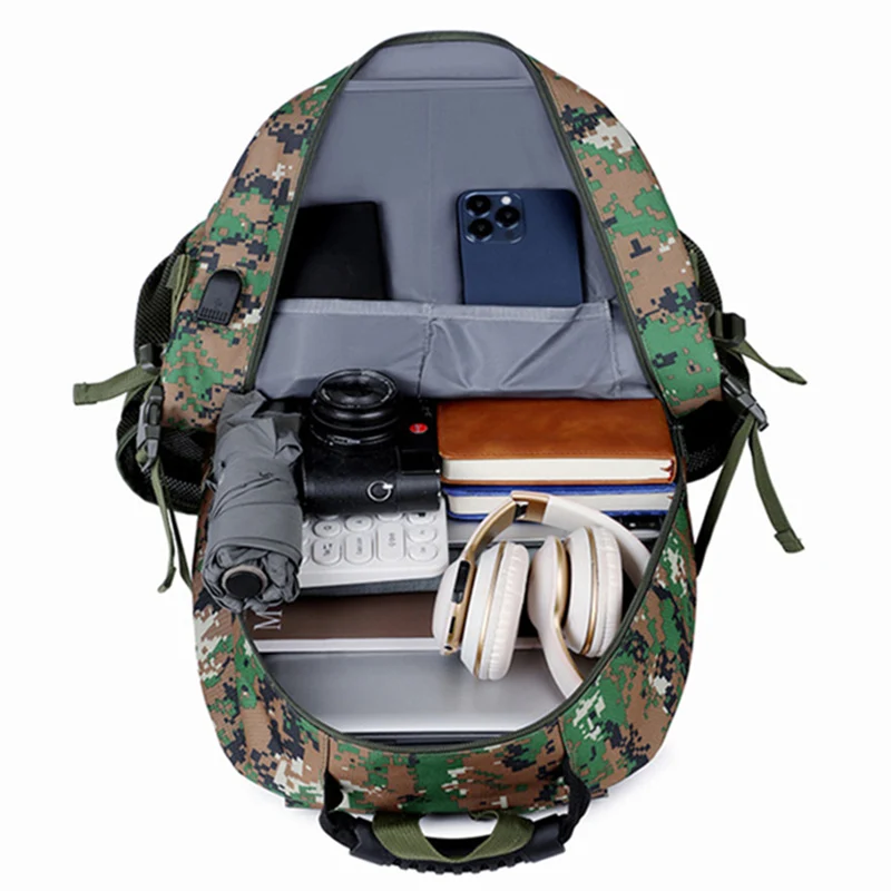 Mochila táctica USB para escalada, gran capacidad, senderismo, pesca, Camping, mochila multifuncional para deportes de viaje al aire libre - imagen 4