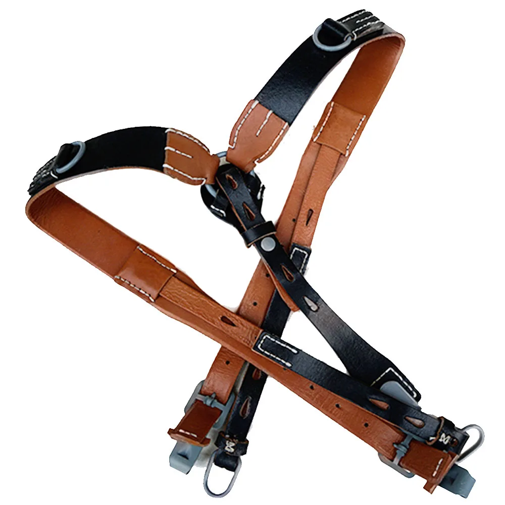 Tirantes en forma de Y alemán para hombre, accesorios para exteriores, Retro WW2, ejército, cámara, hombro, camisa, tirantes, cuero - imagen 3