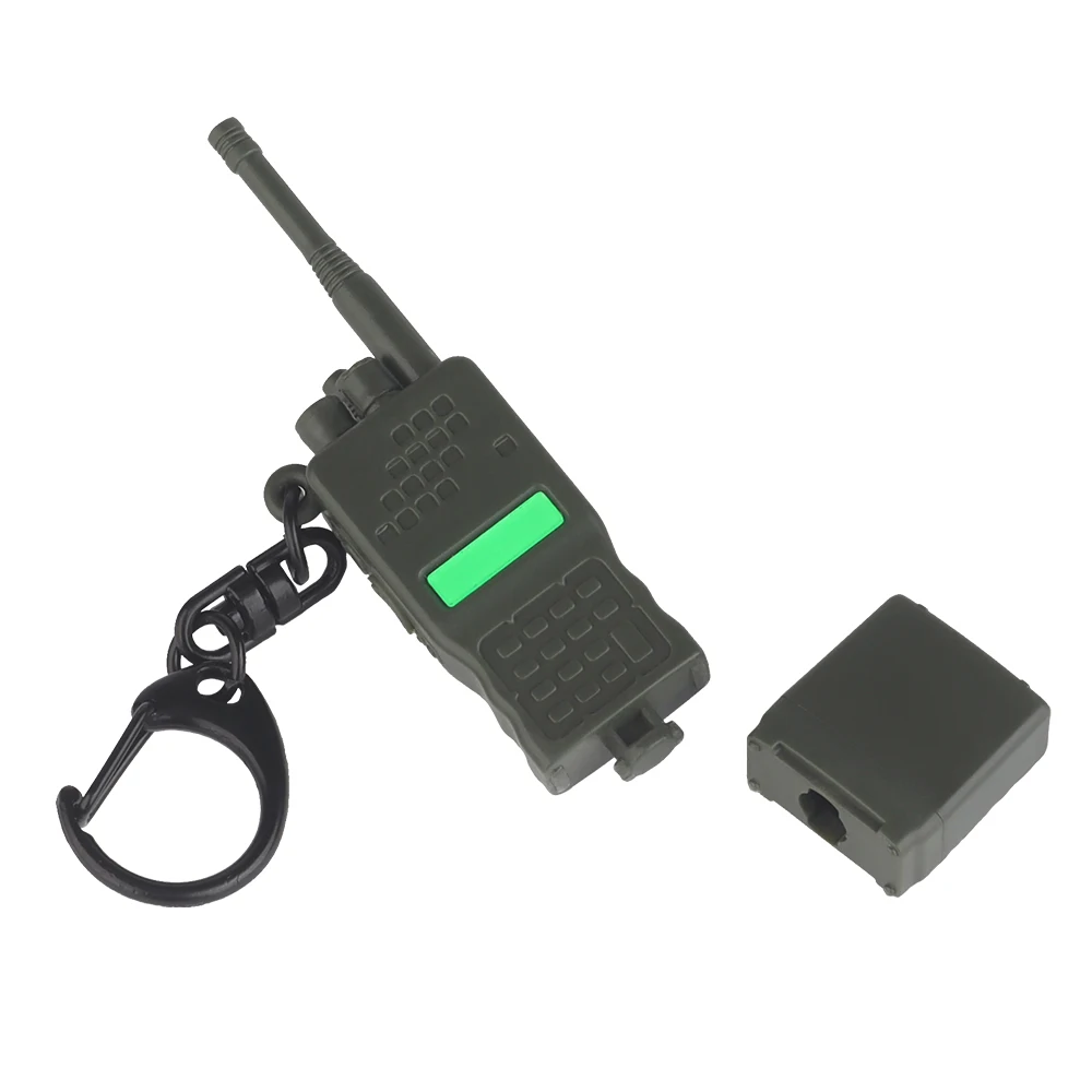 Llavero modelo walkie-talkie PRC152 con compartimento de batería de Radio desmontable para mochila, colgante de llave, adornos de escritorio y coche - imagen 4