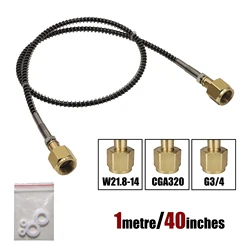 Adaptador recarga CO2 manguera 1m W21.8 CGA320 G3/4