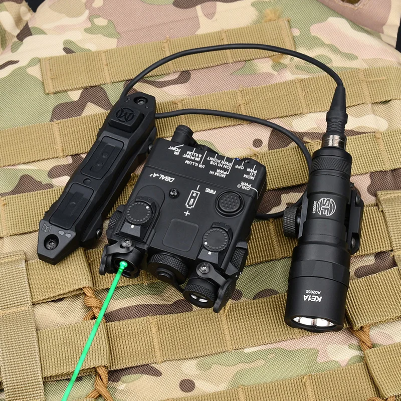 WADSN-puntero láser infrarrojo táctico de Metal, DBAL A2, rojo, verde, IR, Surefir M300, M600, Airsoft Scout Light, interruptor de doble función PEQ - imagen 2