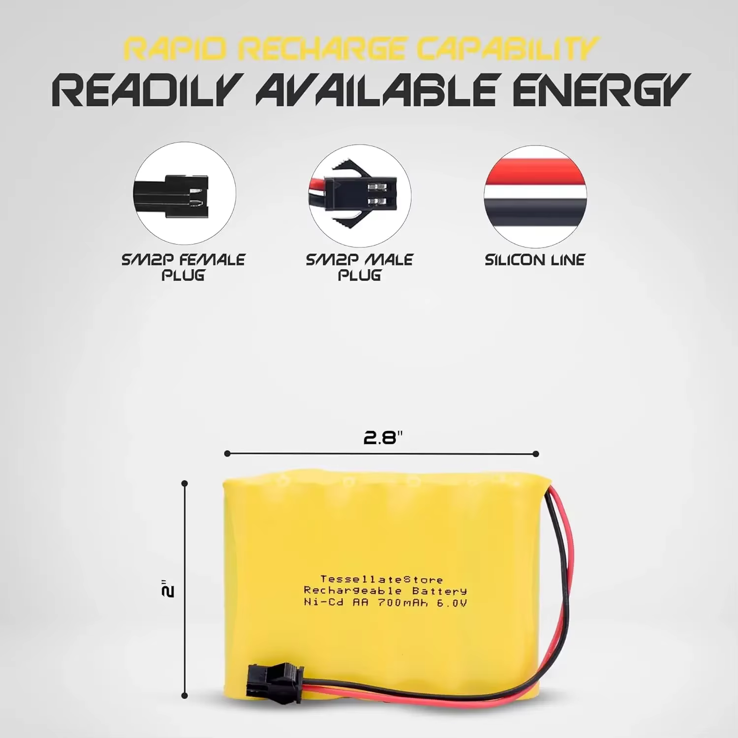 Batería recargable Ni-CD AA para mandos RC y vehículos - imagen 4