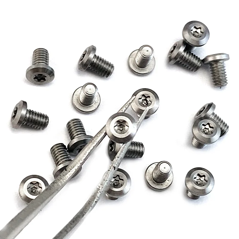 Longitud completa 6MM CNC acero inoxidable M3 tornillo de rosca cabeza plana T8 Torx cabeza de botón para cuchillo plegable mango Clip trasero clavo - imagen 4