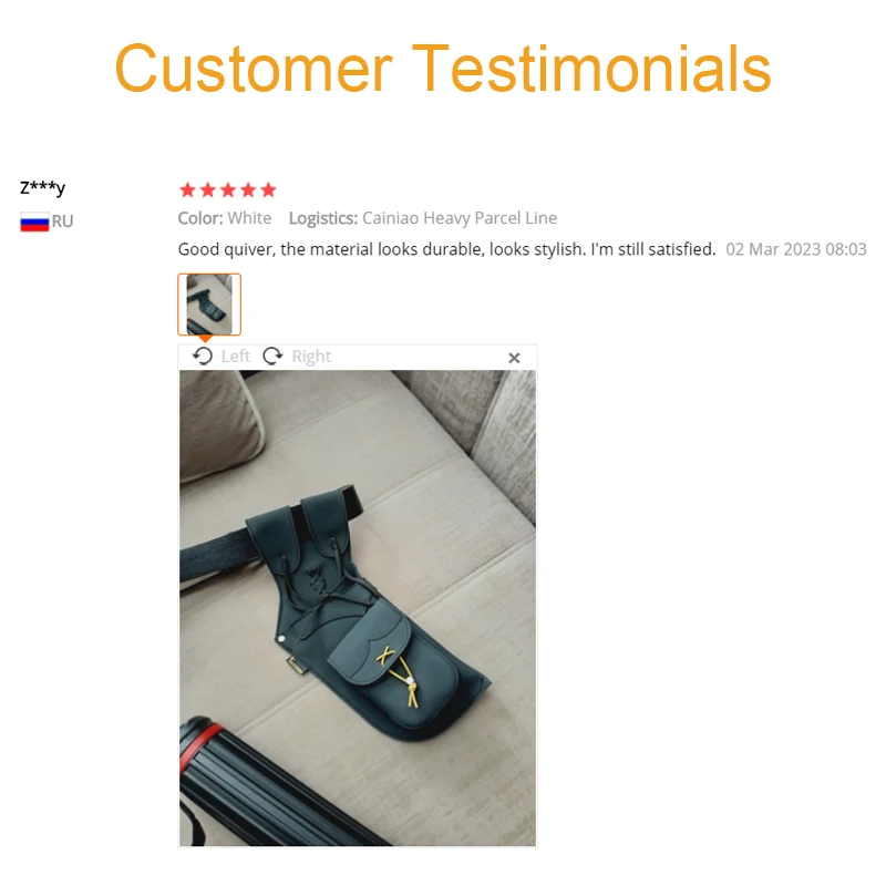 Tiro con arco tradicional de cuero de vaca, aljaba, bolsa de flecha, soporte de flecha para arco recurvo y compuesto, caza y tiro - imagen 4