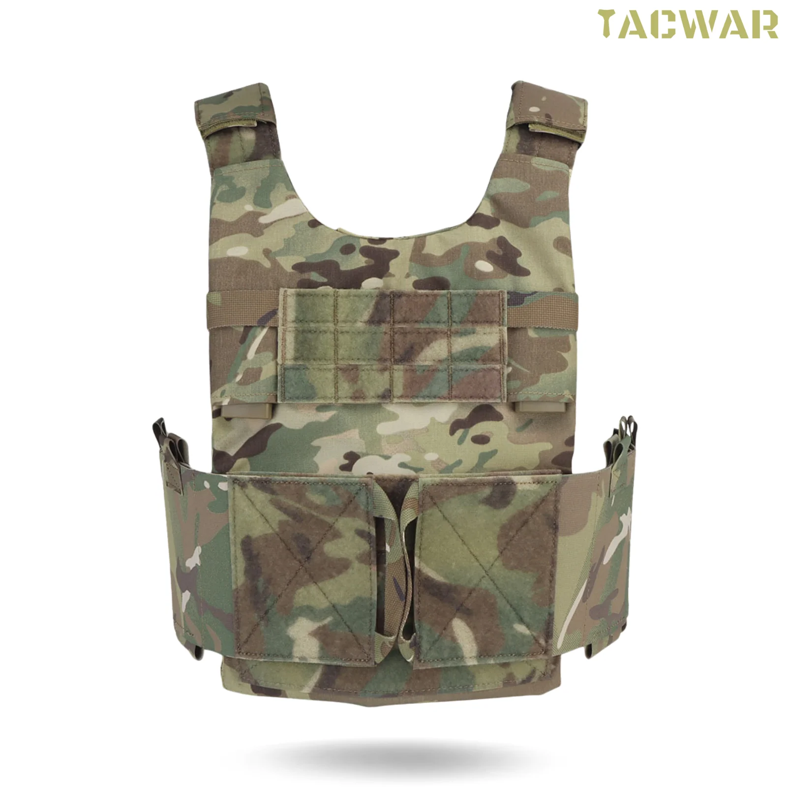 Chaleco portador de placa de LV-119 con cremallera trasera, almohadilla de hombro, bolsas magnéticas, hebilla de pecho para caza táctica Airsoft