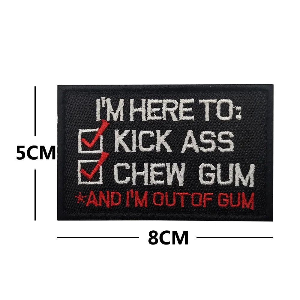 Venta caliente bordado único inglés quiero la paz mundial sombrero de moral táctico mochila parches para ropa STUPID ALLERGY - imagen 4