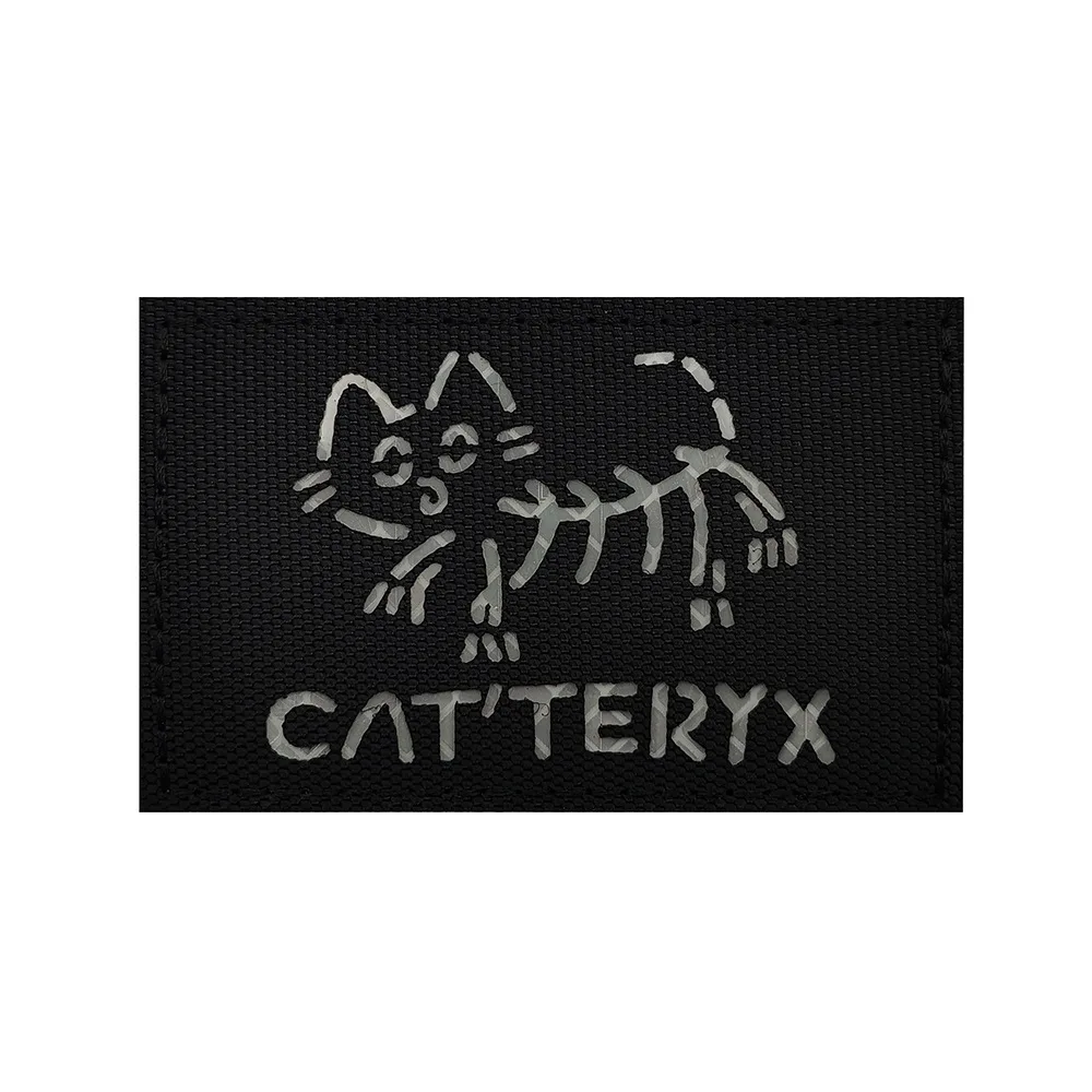 Insignias de animales tigre grabado láser IR brazalete reflectante brazalete divertido esqueleto gato moral esqueleto perro mochila al aire libre parches - imagen 4