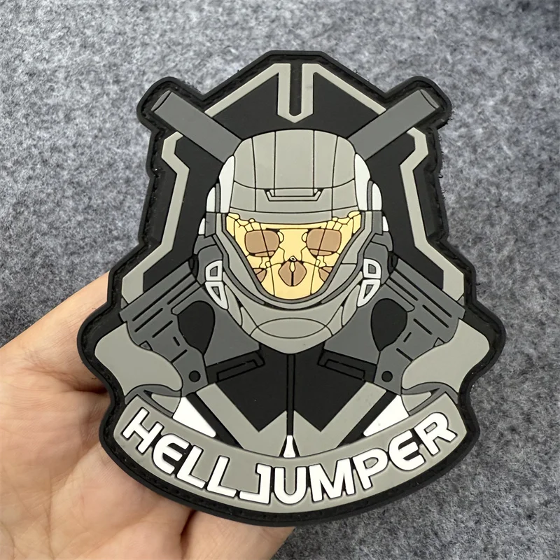 Hell Jumper-Parche táctico de PVC, insignia de moral de calavera, brazalete militar, gancho y bucle, mochila para exteriores, accesorios para sombrero, pegatinas - imagen 5