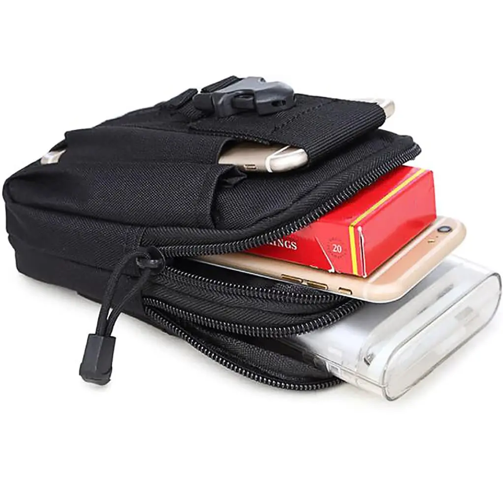Riñonera táctica Molle EDC, bolsa compacta multiusos, cinturón táctico, soporte para teléfono móvil para entrenamiento, senderismo, Camping - imagen 4