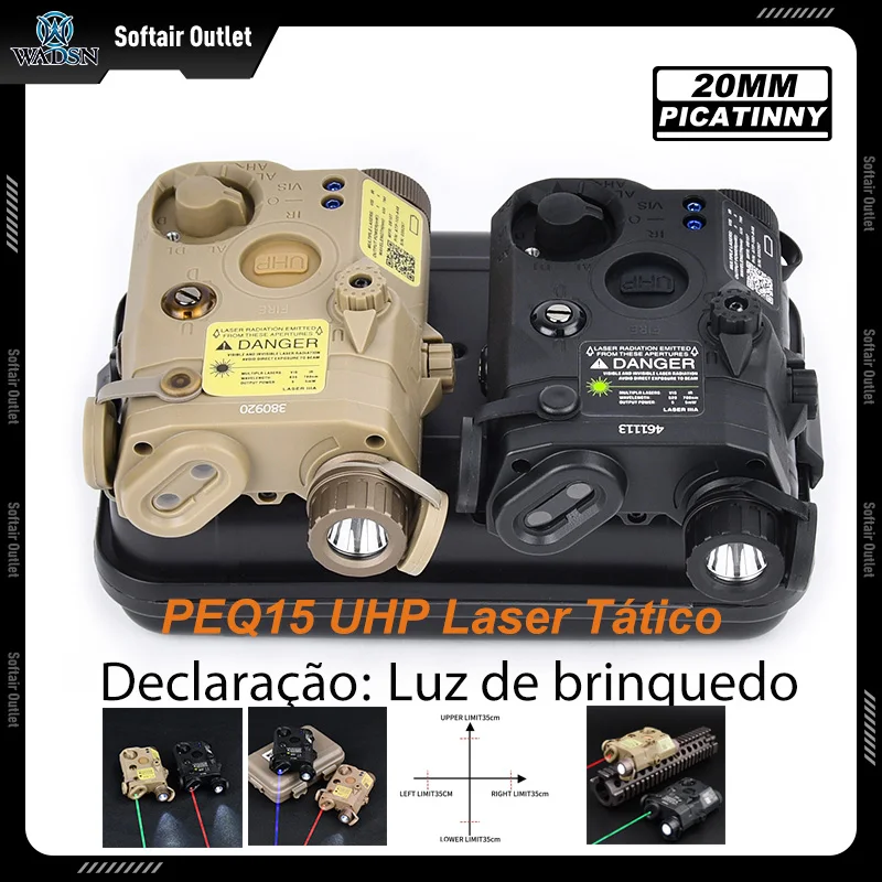 Softair PEQ-15 Dummy Airsoft UHP AN PEQ 15 LA 5C Puntero de puntos rojos, láser verde y azul, indicador IR, luz de relleno, Scout LED, modelo AR15, caza - imagen 3