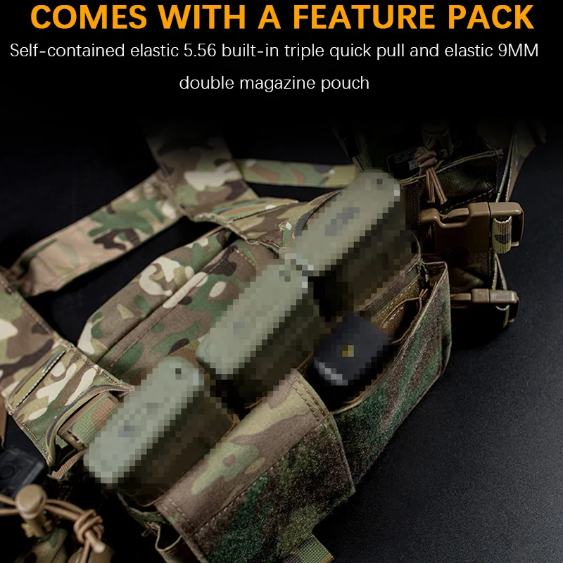 Equipo de pecho táctico de nailon 500D, chaleco Modular militar Mk3 Mk4, aparejo de pecho, bolsa de cartucho Multicam, equipo de caza, chaleco Airsoft - imagen 5