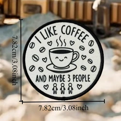 Parche táctico velcro con diseño I Like Coffee para mochila y ropa