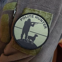 Parche táctico moral Cazador Educado – Velcro para mochila
