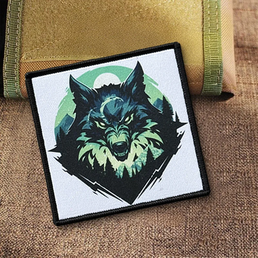 Parche táctico del lobo de la bosque, insignia de moral con gancho y bucle, pegatina para brazalete militar para ropa, mochila, chaleco, equipo para exteriores - imagen 4