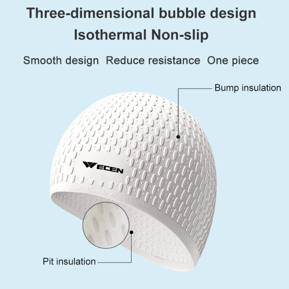 Gorros de natación de silicona para hombres y mujeres, gorros elásticos de natación con textura antideslizante y excelente elasticidad, fáciles de poner y quitar - imagen 3
