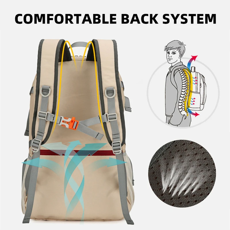 Mochila para acampar, mochila de viaje para senderismo, ligera, para escalada al aire libre, ciclismo, bolsas plegables, mochila grande para equipaje deportivo para ordenador portátil - imagen 5