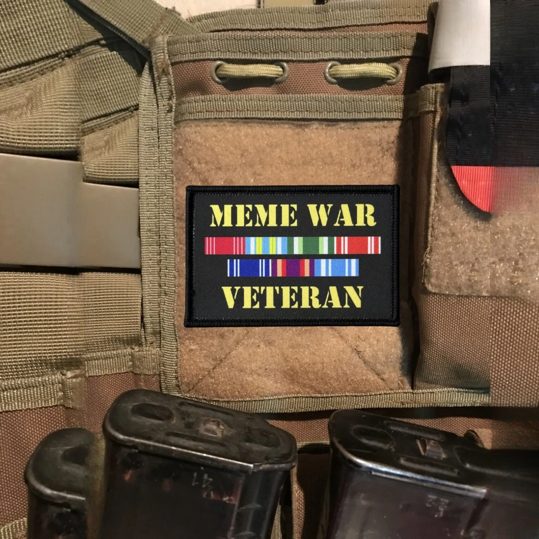 Parche de insignia de moral divertida de veterano de guerra Meme, emblema táctico militar, parches de gancho y bucle impresos para ropa, pegatinas para mochila