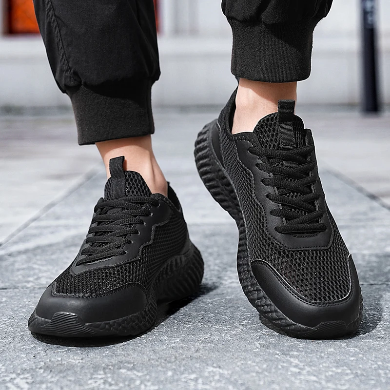 Zapatillas deportivas de malla con cordones para Hombre, zapatos informales, vulcanizados, ligeros, para caminar, 2024 - imagen 5