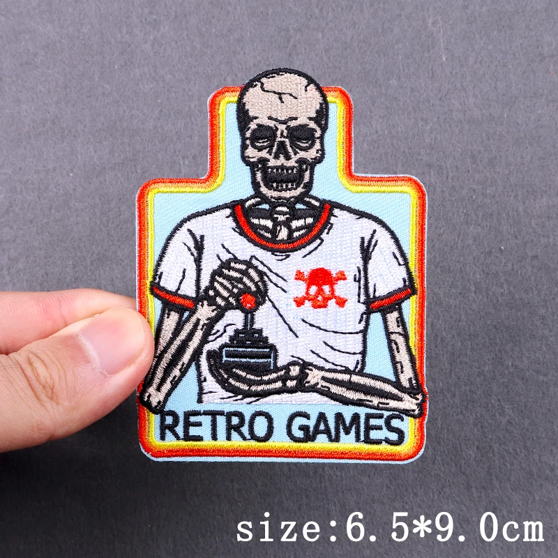 Parche de demonio Punk, parches para planchar para ropa, parches bordados de calavera del diablo para ropa, parche bordado de Hip Hop, insignia adhesiva - imagen 5